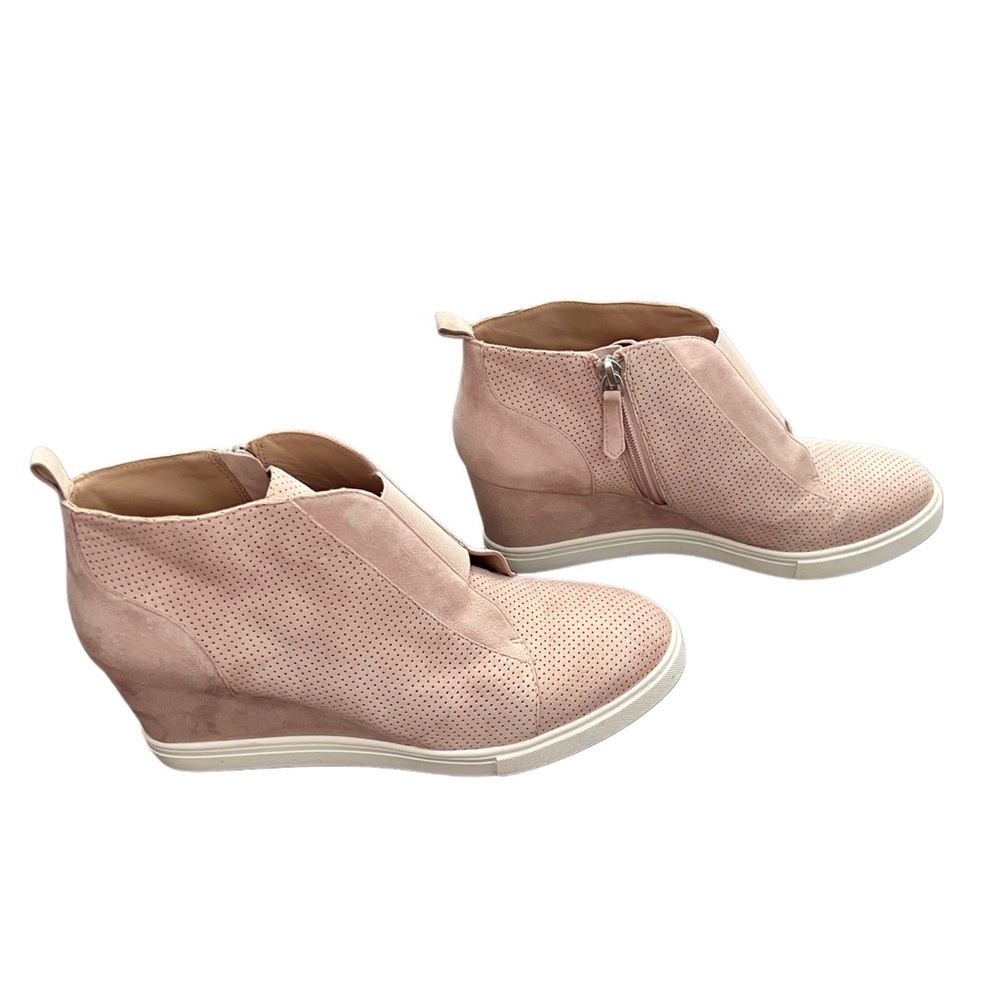 Paolo Blush Pink Wedge Ankle Shoes